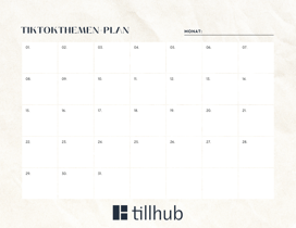 Tillhub Social Media Planner Gastro leer