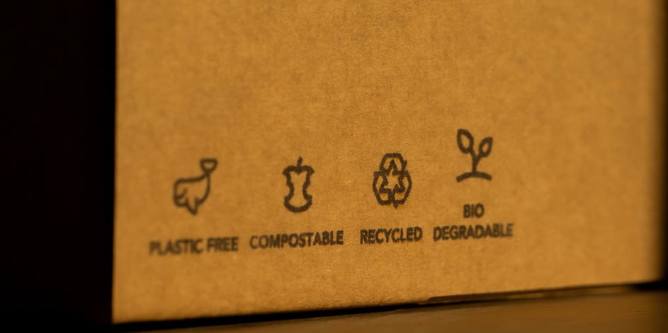 Verpackungslizenz auf einem Karton