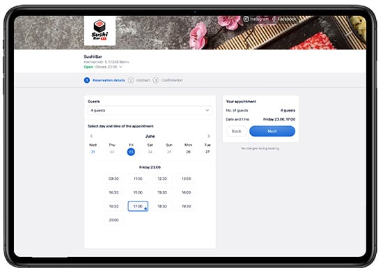 Tillhub Online Tischreservierung