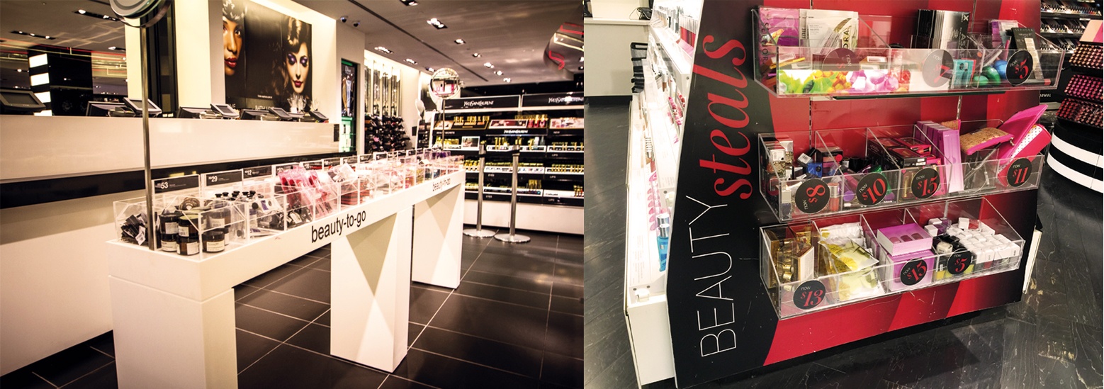Beispiel Kassenbereich und gute Platzierung von Produkten der globalen Drogeriekette Sephora (Quelle: www.alu.com)